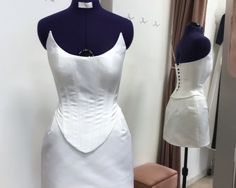 Satin Corset Wedding Dress: Two Piece Bridal Gown