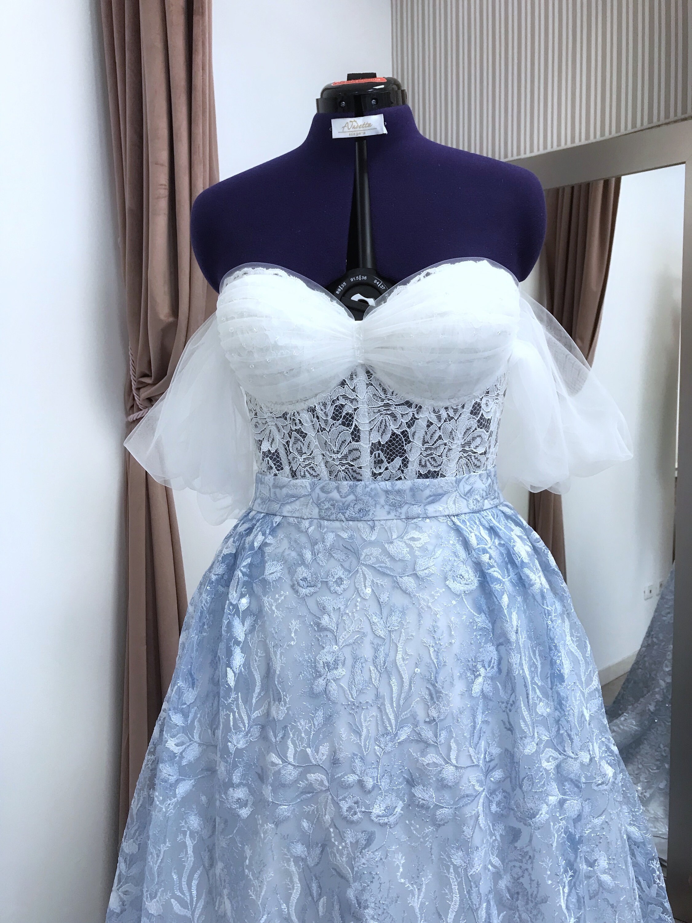 blue corset wedding dress Sweetheart Corset Ball Gown Tulle Quinceanera Dresses Appliques