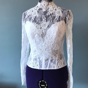 Wedding Lace topper with application Transparent cover up floral corset white wedding corset Valentina