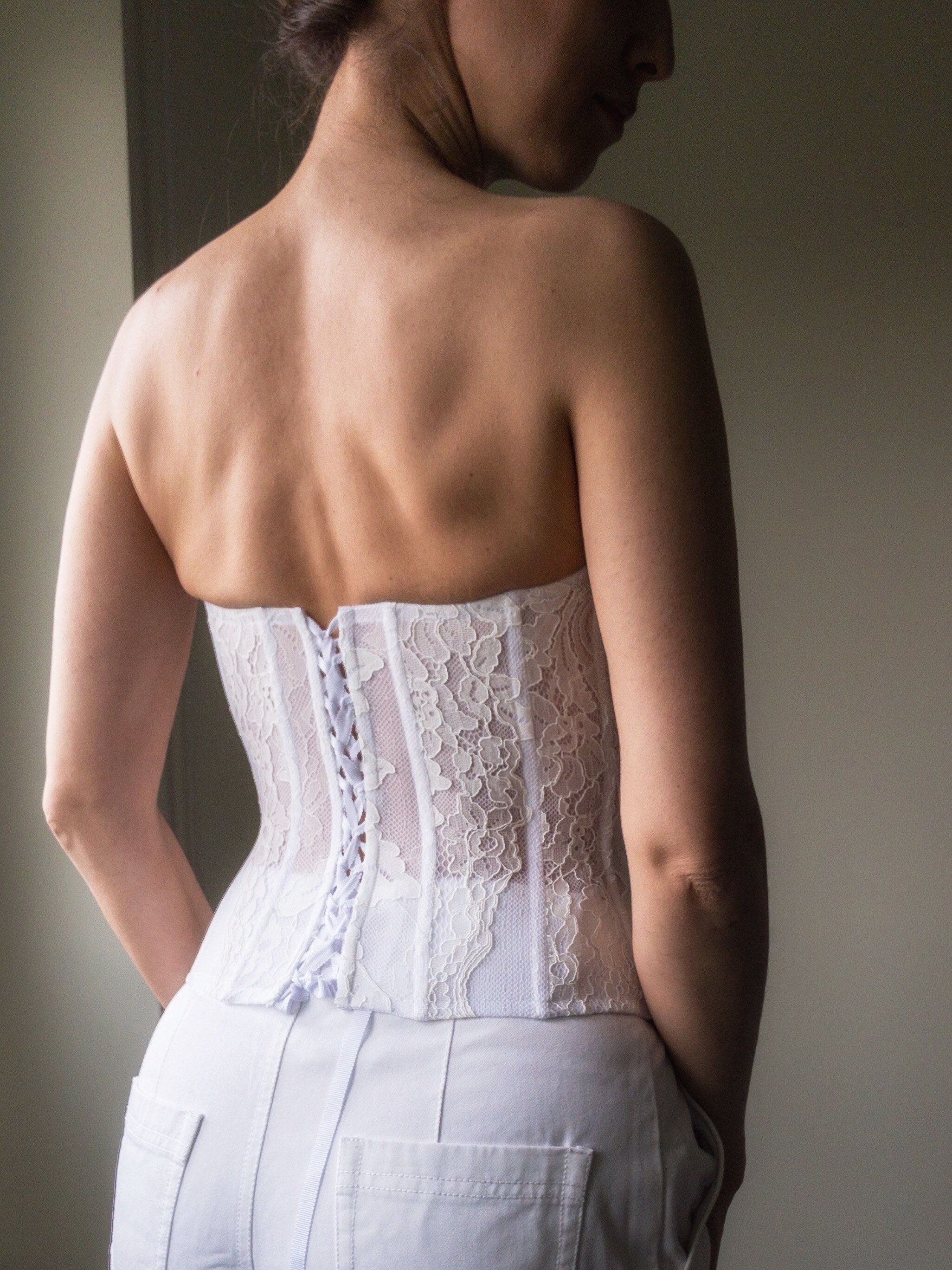 Buy Lace Wedding Corset White Bustier Bridal Corset Marta Online in India 