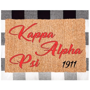 Kappa Alpha Psi Doormat, 1911, Custom Kappa Alpha Psi Gifts, Greek life, Fraternity decor, Greek Decor