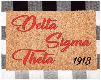 Delta Sigma Theta Doormat, Founder’s Day Gifts, Paraphernalia  Delta Sigma Theta 1913, Sorority Gifts, Sorority Door Mats