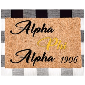 Alpha Phi Alpha Doormat,  Alpha Phi Alpha 1906, Fraternity Decor, Custom Fraternity Gifts