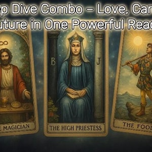Lectura de Tarot del Amor, el Trabajo y el Futuro / Visión Profunda con 12 Cartas / Tirada de Vida Completa / Lectura Psíquica Combinada (REBAJAS DE VERANO – 50%)