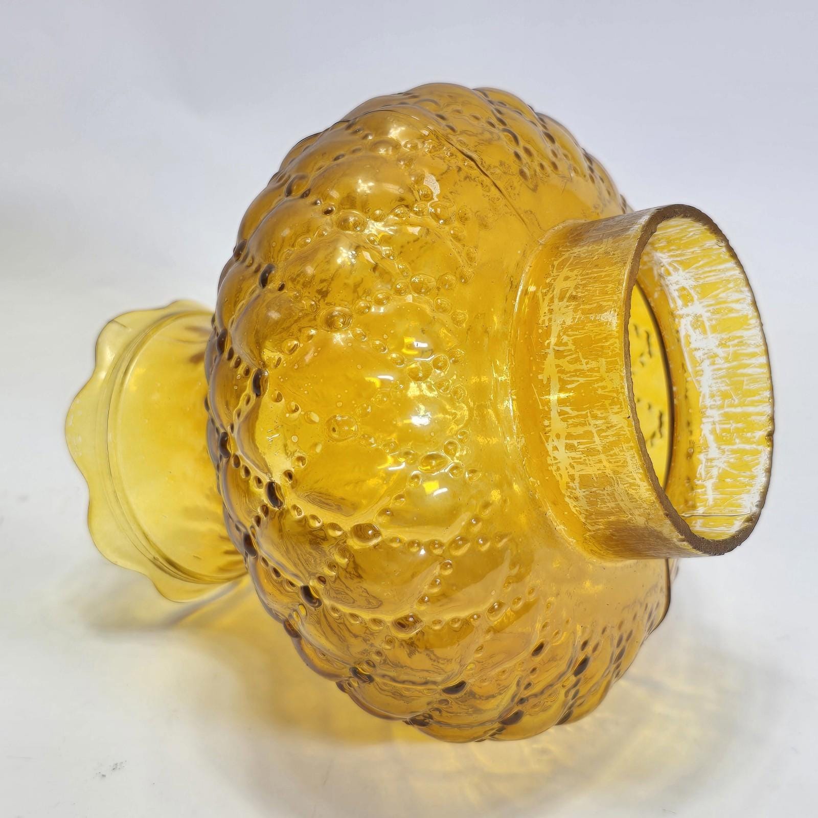 Amber Quilted Diamond Pattern Replacement Glass Shade 2 3/4