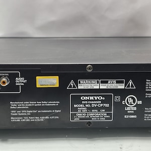 Onkyo DV-CP702 6-Disc DVD Changer Dolby DTS Progressive Scan, Mp3 Wma As-Is image 10