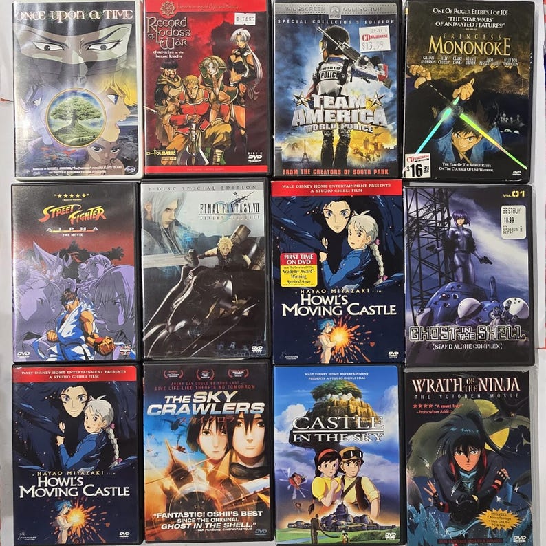Anime DVD Lot Studio Ghibli Ghost Shell Final Fantasy Team America 13 Discs . image 1