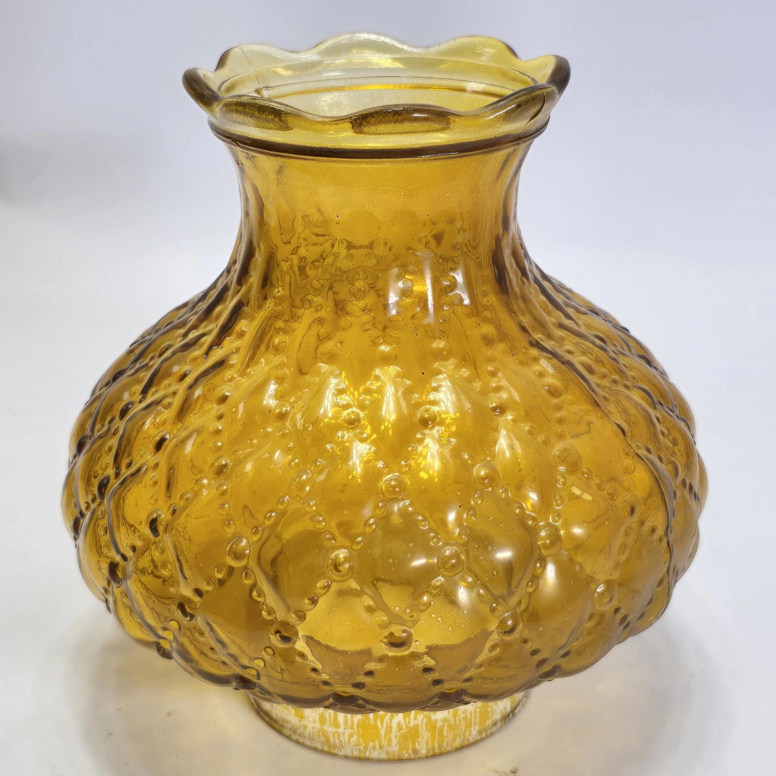 Amber Quilted Diamond Pattern Replacement Glass Shade 2 3/4