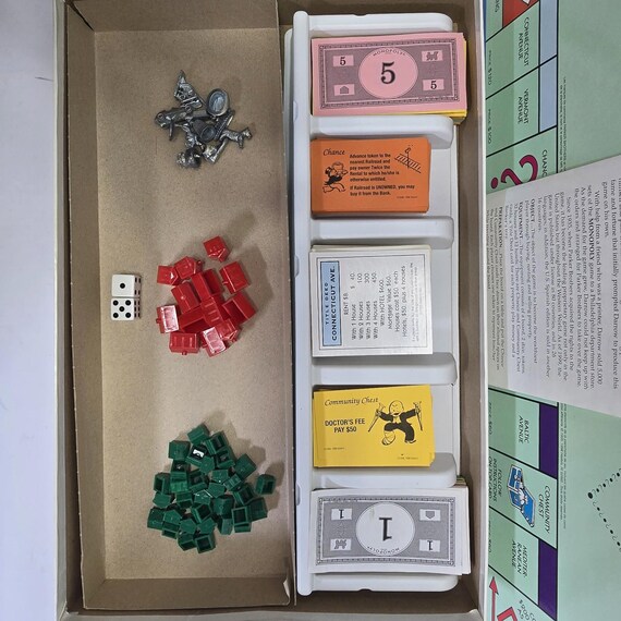 Parker Brothers Monopoly Board Game With Winning Money Bag Token