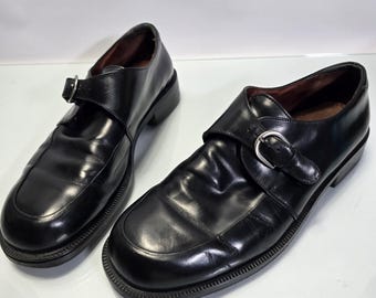 Cole Haan - Chaussures habillées à brides en cuir noir pour hommes, taille 12D, fabriquées au Brésil