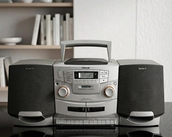 Sony Cfd-Zw755 CD/Dual Cassette AM/ FM Radio Boombox Fully Functional Tested
