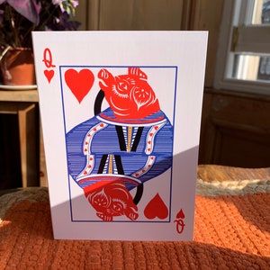 2 x A6 Regina di Cuori Maiale Carta