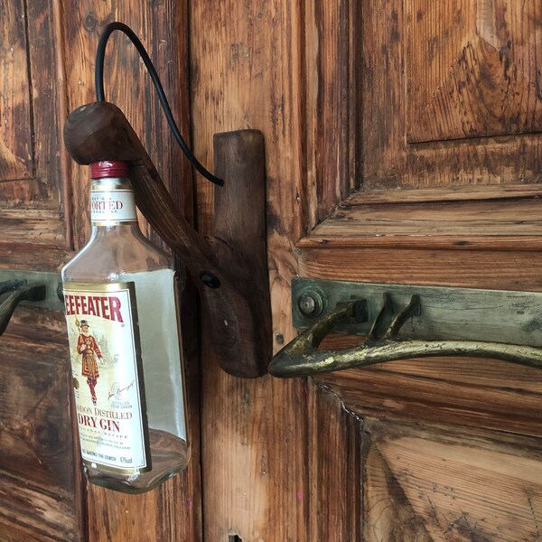 Upcycled sconce, Retro wall lamp, wall lamp, sconce lighting,bottle lamp, wall sconce, bottle sconce, whiskey sconce, upcycling lamp, light