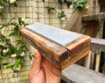 Turkish Oilstone Whetstone: 512 gr Handmade Wood Case, Vintage Style