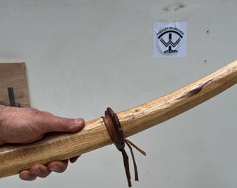 Handmade Oak Wakizashi: Aikido Training Sword with Tsuba (62cm)