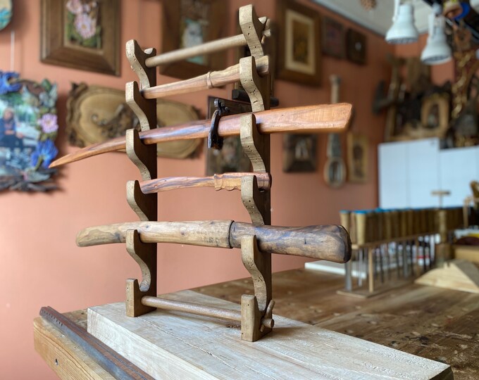 Bokken Rack Sword Holder, Wooden Shelf, Wall Stand, Sword Bearer, Bokken Rack ...