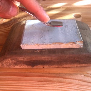 Cretan Whetstone: Oil Stone Knife/Chisel Sharpener with Hand-Carved Frame
