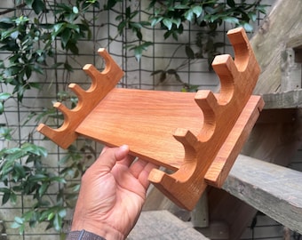Handmade Beech Wood Katana Stand: 4-Tier Sword Holder