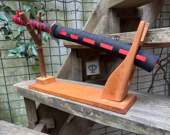 Wooden Katana Stand: Beech & Walnut Sword Rack