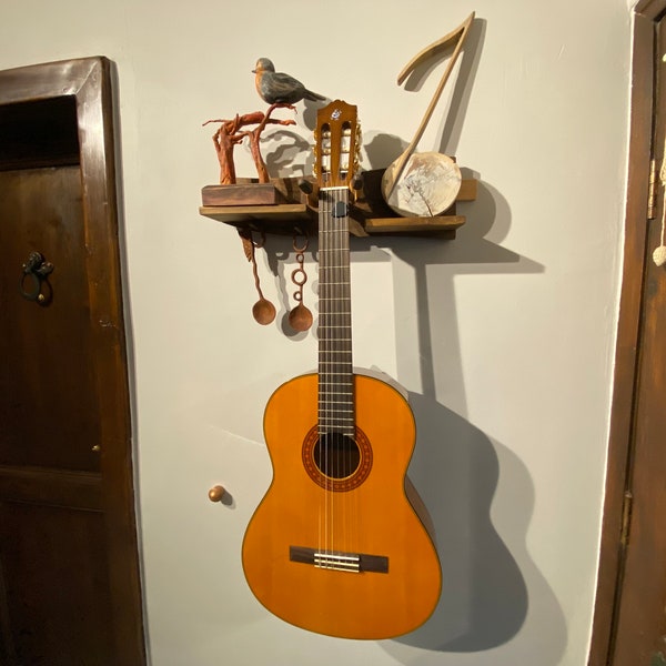 Guitar rack, guitar shelf, wooden wall shelf, wall guitar stand, wall guitar hanger, guitar carrier, guitar stand, sword stand, holder