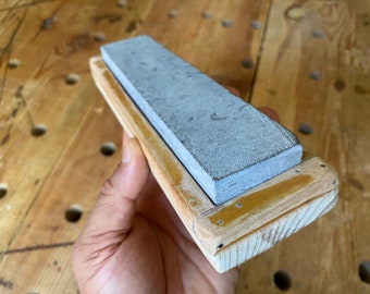 Turkish Whetstone Sharpening Stone:477 gr Knife  Chisel Sharpener with Handmade Wooden Box