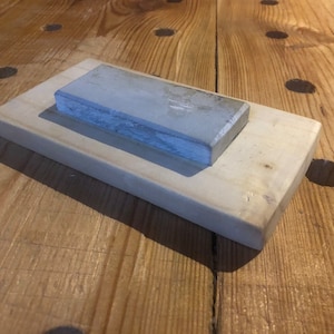 Cretan Whetstone: 6000-9000 Grit Knife Sharpening Stone with Hand-Carved Wood Frame