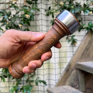 200 gr Tiny steel mallet, precision hammer, wooden hammer, knob, wood mallet, round hammer, pestle, tiny precision mallet,