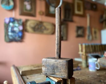 Mallet, wooden mallet, wooden hammer, knob, wooden press, vintage mallet, wooden gift, mortar, pestle, big hammer