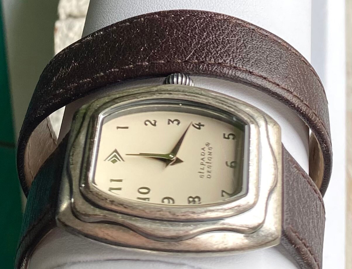 SILPADA Wrap WATCH, Brown Leather, T1749, Retired, Vintage 