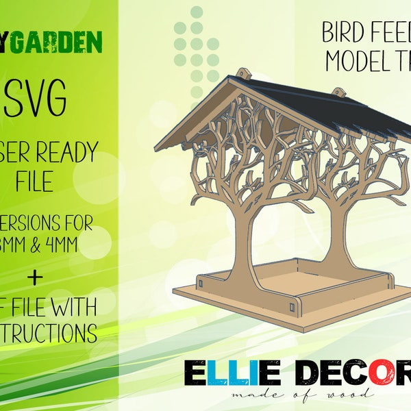 Bird feeder, model Tree - SVG file, instant download, digital file, svg, laser, glowforge