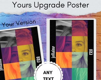 Upgrade Custom Eras Photo Collage, Birthday Poster, Customization Gift, Birthday Gift, Digital Print Poster, Custom Collage Poster