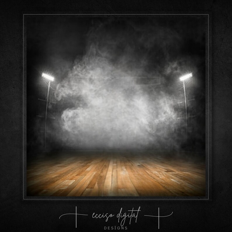 Basketball Digital Backdrop, Fog Overlay, Sports Photo Background