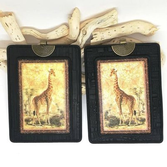 Cadres Girafe en Pâte Polymère et Serviettage