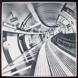 Custom photo Laser engraved ceramic tile London Subway image