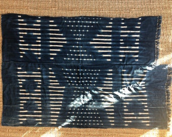 African Mudcloth Blanket - indigo