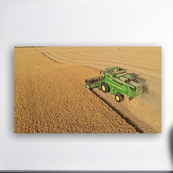 ISRAEL Harvest Field Pictures, Wheat Combine Harvester, Harvest Photography, Drone Photography, Agricultural Photography, Country Wall Art