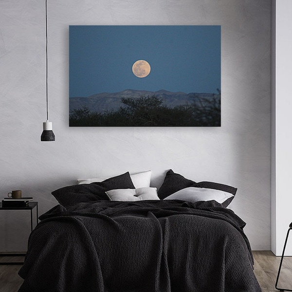 Full Moon Landscape Art Etsy