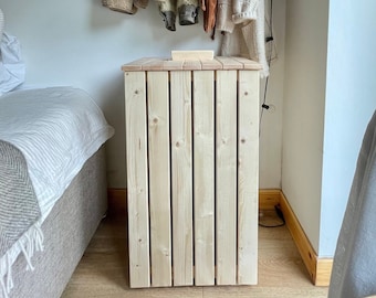 Extra Large Solid Pine Wood Laundry Box