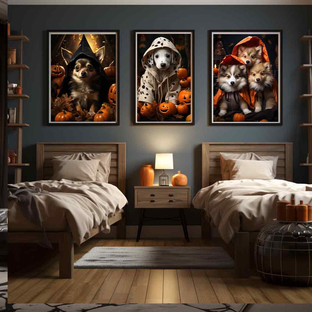 Whimsical Halloween Dogs Digital Art Collection - 14 High-res Jpgs ...