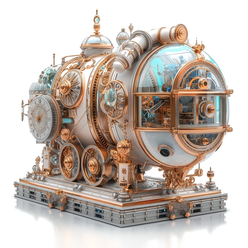 Set of 16 Steampunk Clockworks Contraptions - Intricate High Res ...