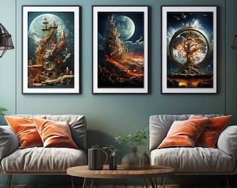 Time-Lapse Evolution Digital Art Collection - Set of 8 Stunning Pieces in 5 Poster Sizes - Gallery Set - Wall Arts - Digital Download