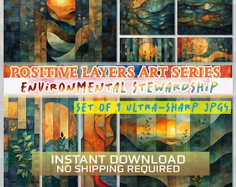 Environmental Art Prints: Abstract Nature JPG Set (Digital Download)