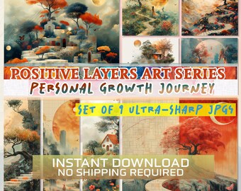Abstract Landscape Art Prints: Personal Growth Journey (Digital Download)