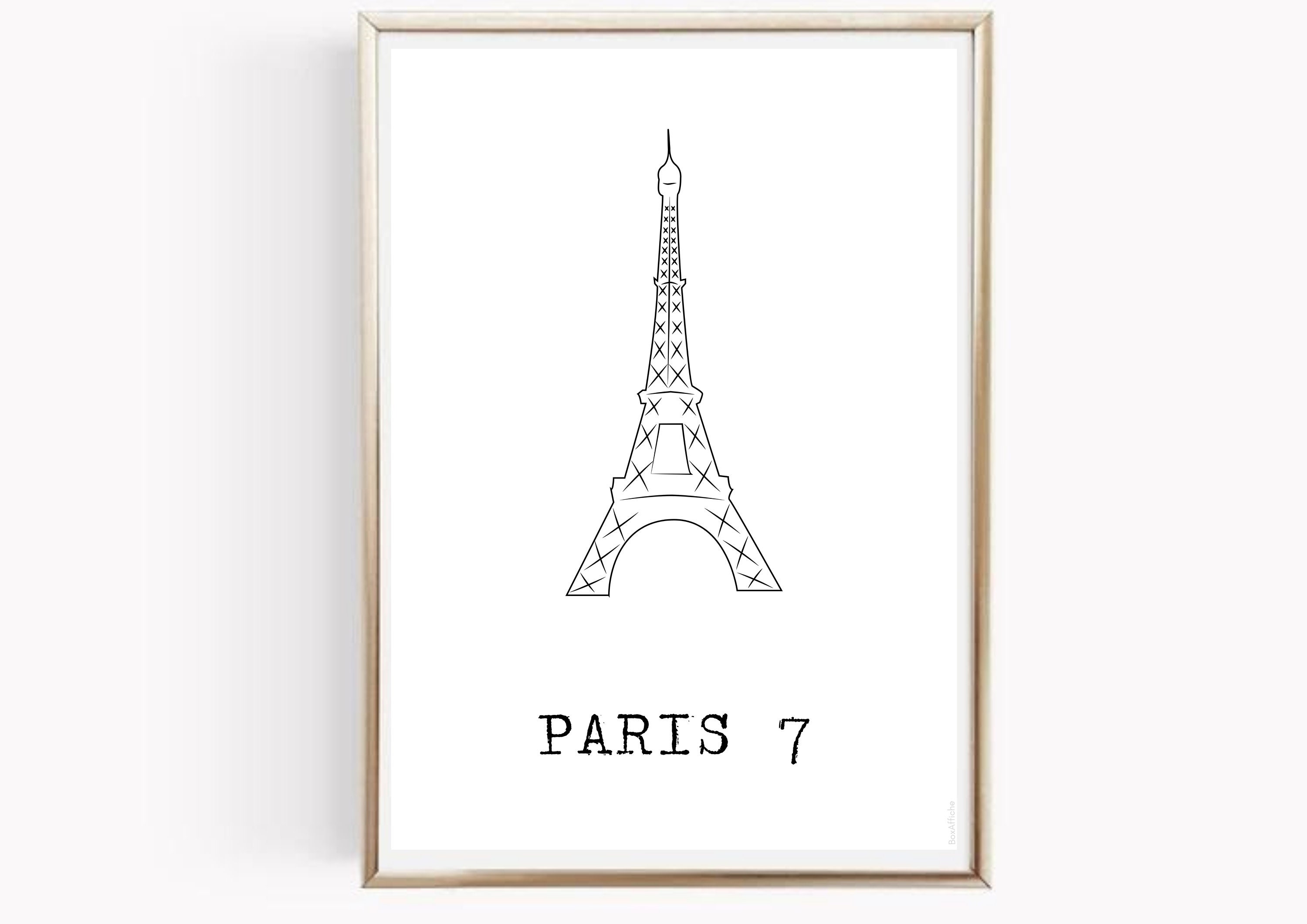 Affiche Ville - Paris Tour Eiffel Made in France Idée Cadeau