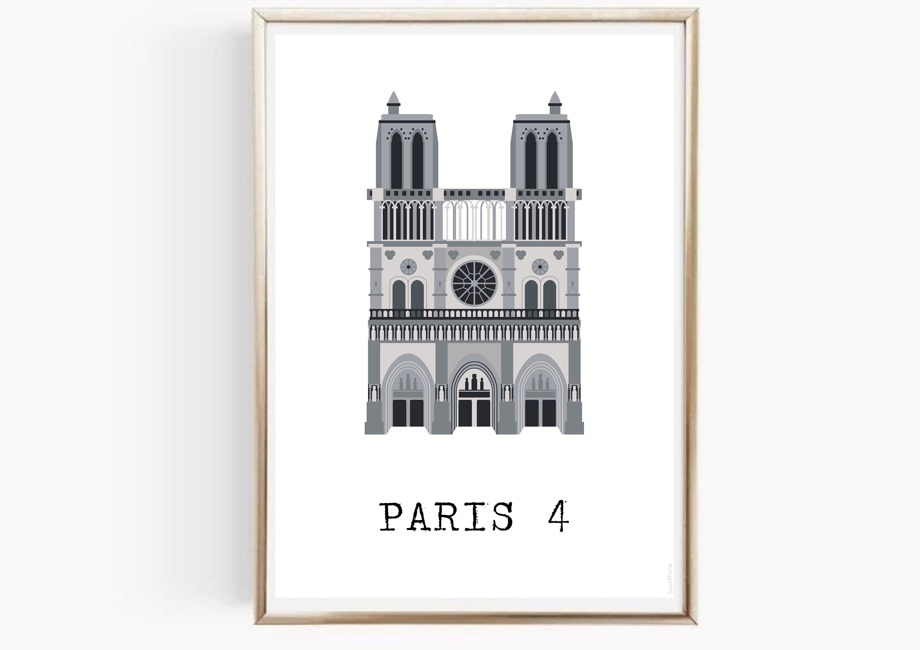 Affiche Ville - Paris Notre Dame de Made in France Idée Cadeau