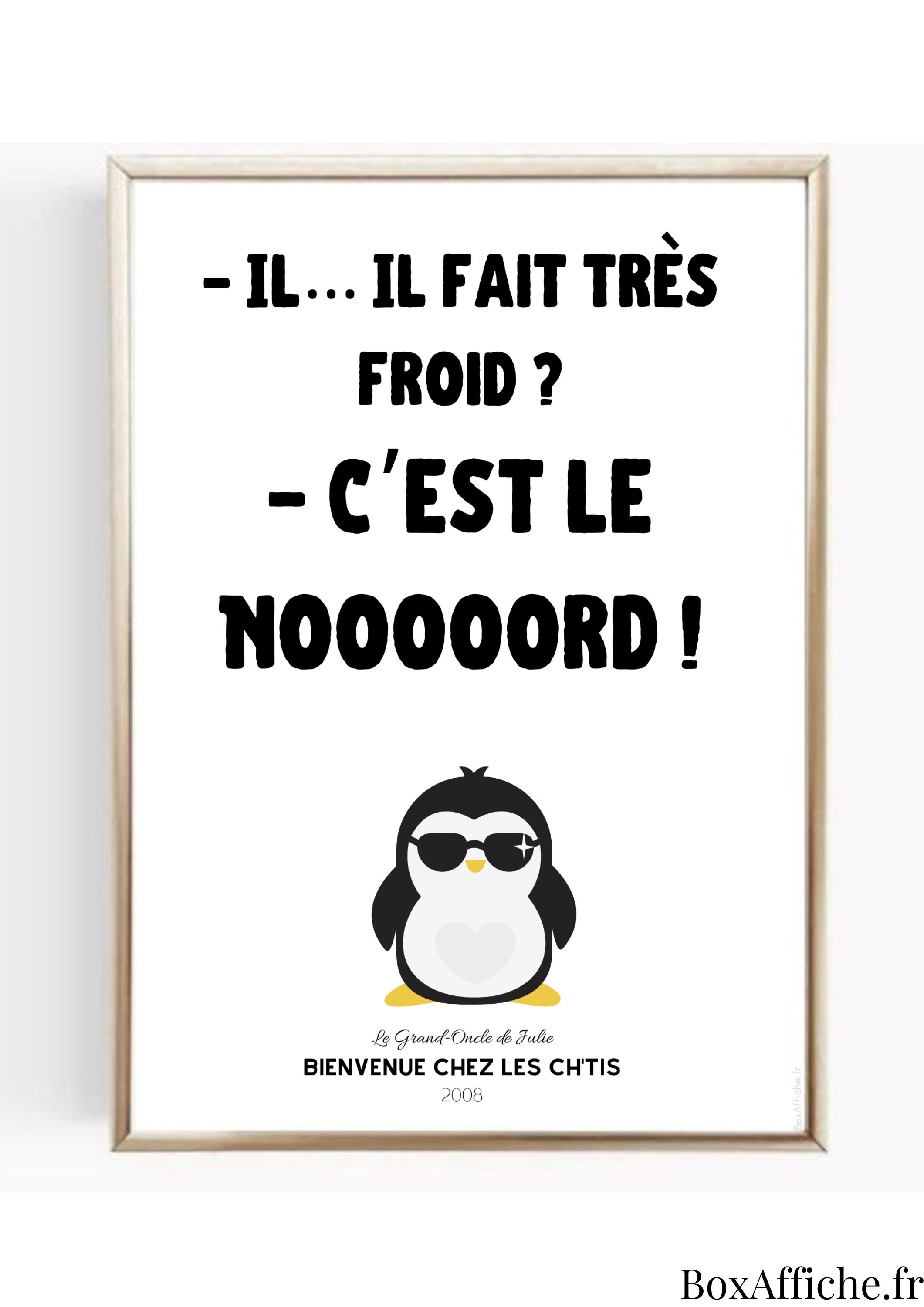 Affiche Cinéma - Bienvenue Chez Les Ch'tis C'est Le Nooooord Réplique Culte Idée Cadeau Anniversaire