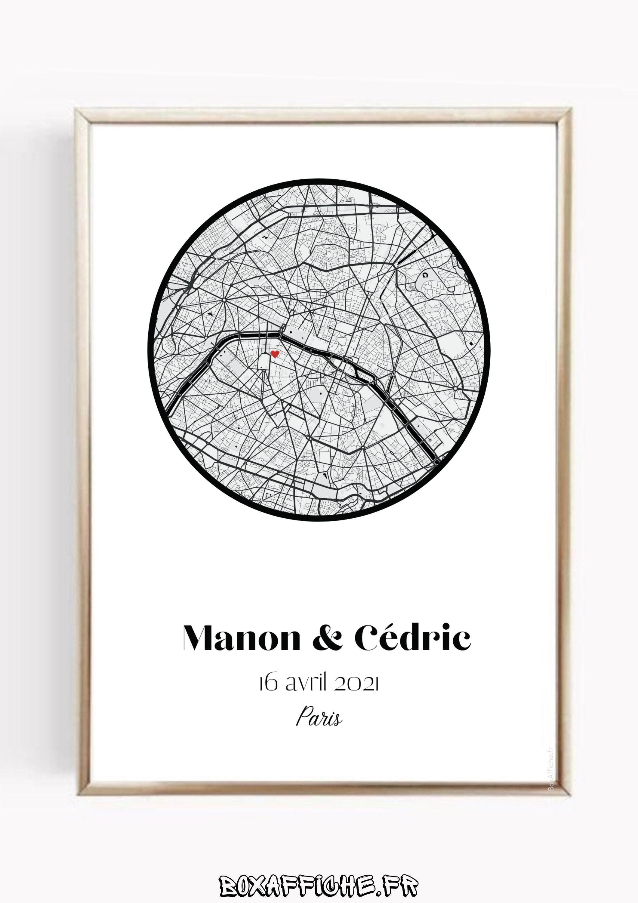 A Personnaliser - Affiche Ville de Votre Rencontre avec ou Sans Cadre Envoi Rapide Offert -> Livrais