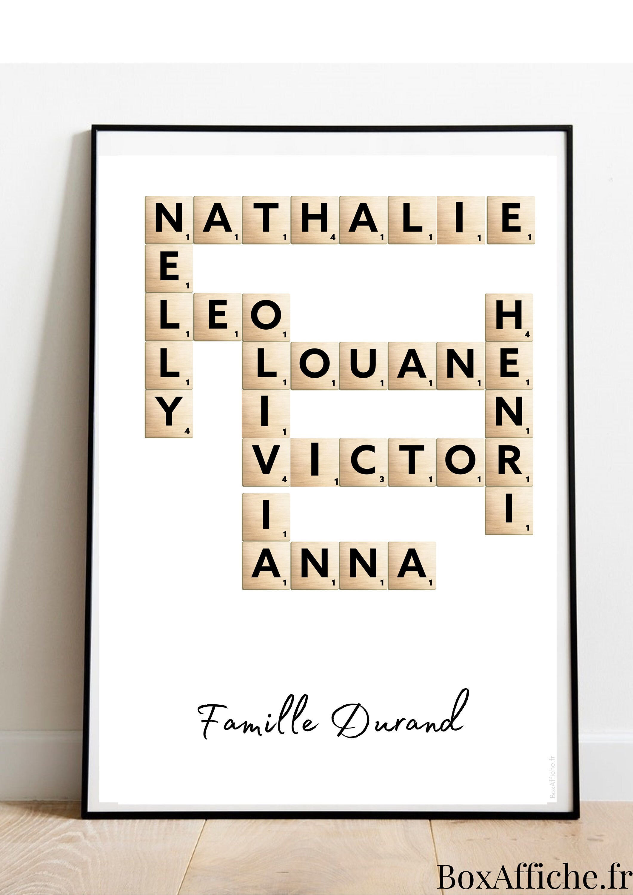 A Personnaliser - Affiche Famille Scrabble Fait en France Envoi Rapide Enfants Parents Grands Cousin