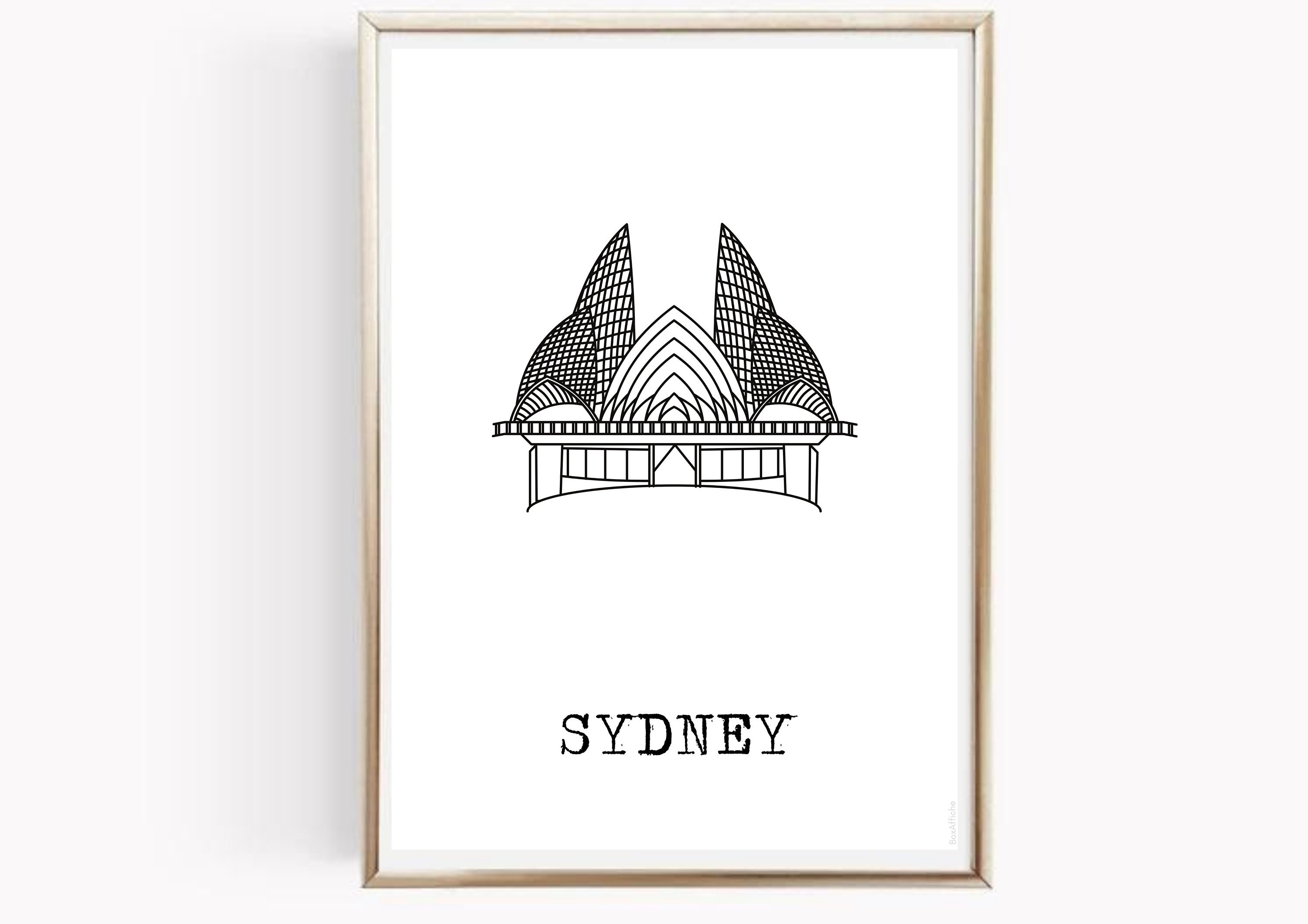 Affiche Ville - Sydney Opéra Made in France Idée Cadeau