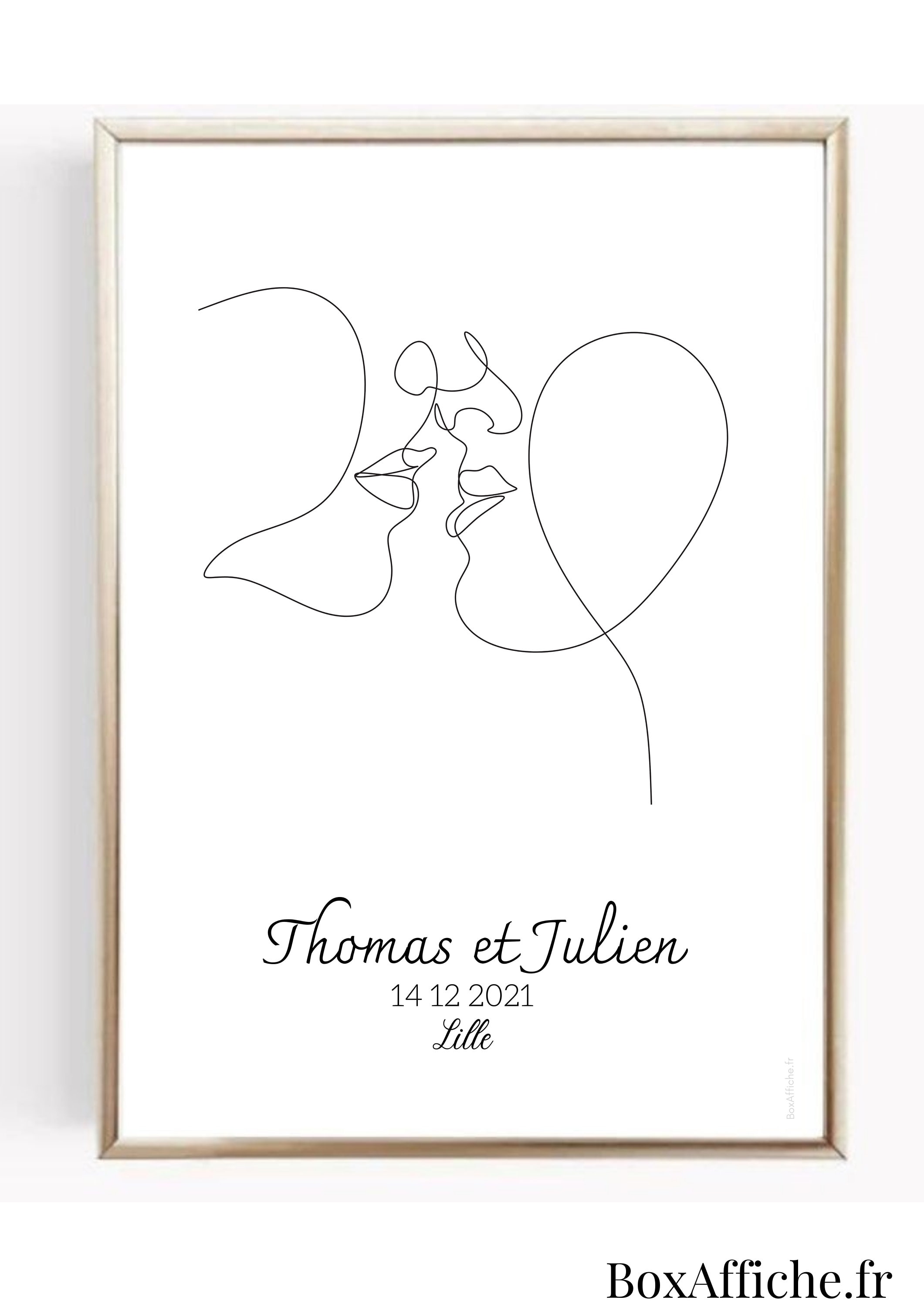 A Personnaliser - Affiche Rencontre Couple Personnalisée Tendresse Fait en France Saint-Valentin Lov